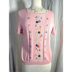 Vintage Blouse Size S/M 90's Pink Knitted Romantic Cottagecore Coquette